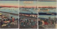 『東京八ツ山下海軍蒸気車鉄道之図』画像