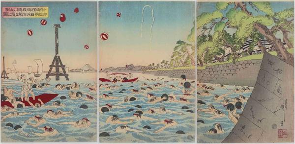 於御浜御殿徳川大樹御船手西瓜合戦上覧之図